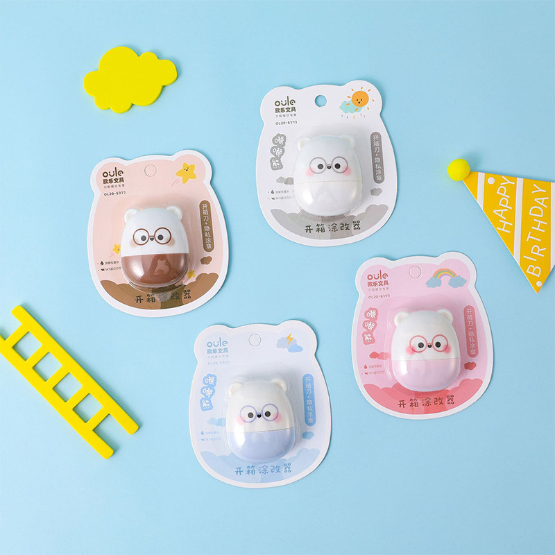 1 buc. drăguț urs alb mini șters de tăiat hârtie cuțit de artă cuțit portabil pentru tapet tăiat hârtie