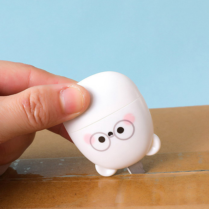 1 buc. drăguț urs alb mini șters de tăiat hârtie cuțit de artă cuțit portabil pentru tapet tăiat hârtie