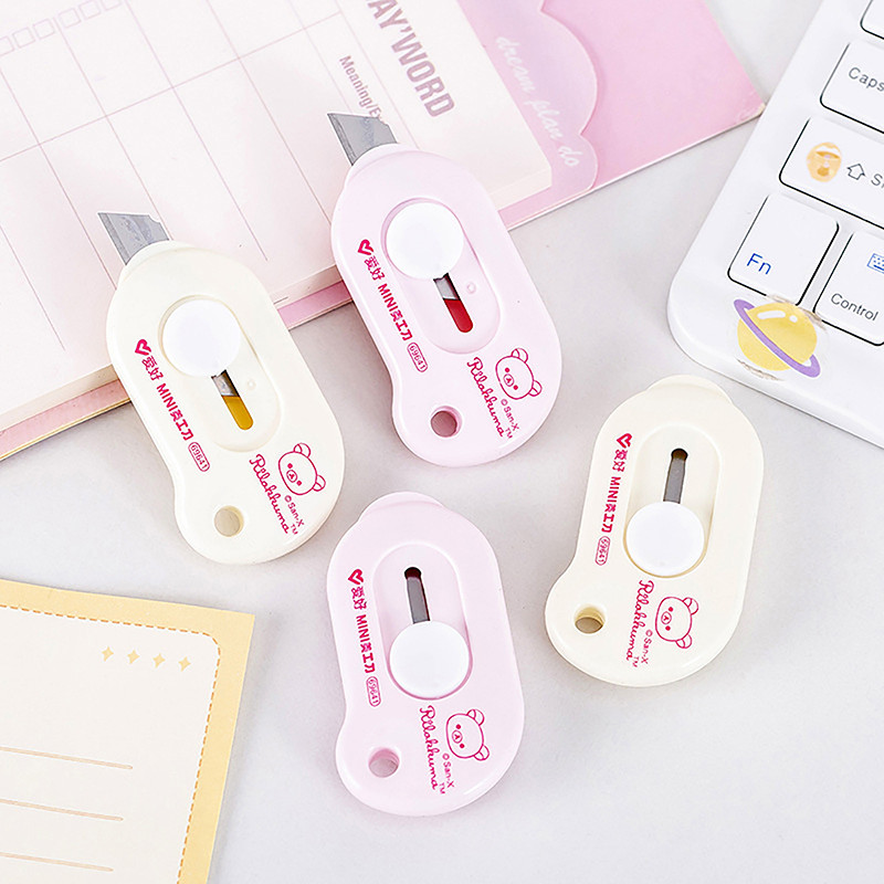 Mini slatki pomoćni nož u nasumičnom odabiru boja, prijenosni nož, ekspresni rezač za kutije, DIY papir za rezanje Kawaii pribor za školski ured