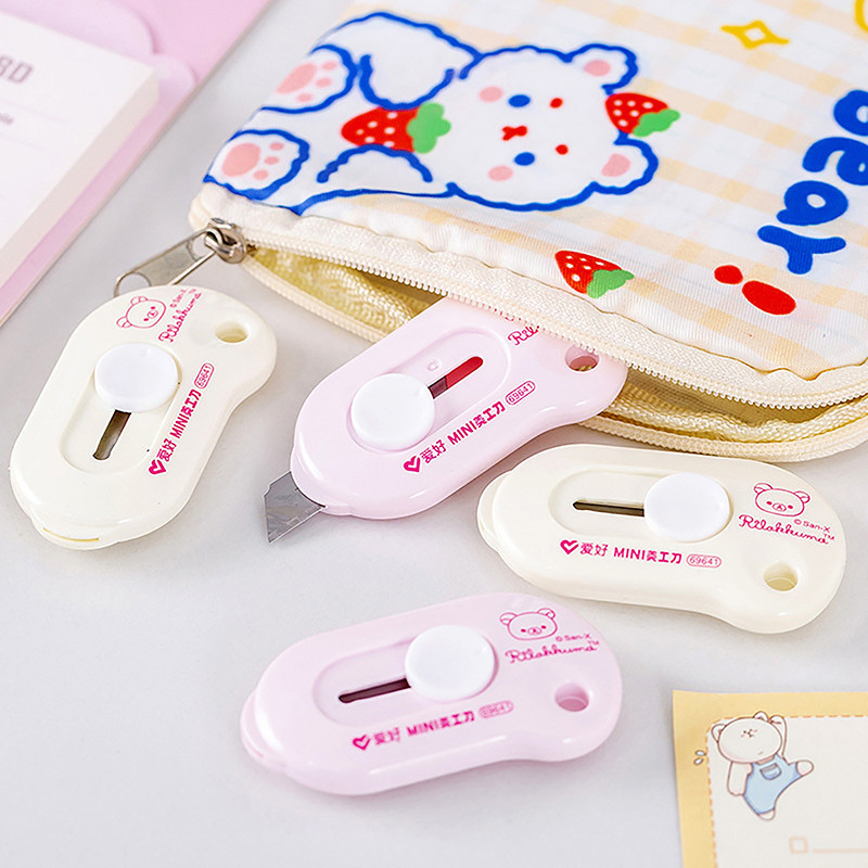 Mini slatki pomoćni nož u nasumičnom odabiru boja, prijenosni nož, ekspresni rezač za kutije, DIY papir za rezanje Kawaii pribor za školski ured