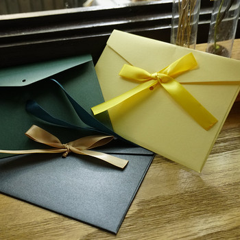 10 τεμ/παρτίδα Κλασικοί ρετρό χάρτινοι φάκελοι με δέσιμο σε Kraft για προσκλητήριο γάμου Δώρο φάκελος Τσάντα με ευχετήρια κάρτα