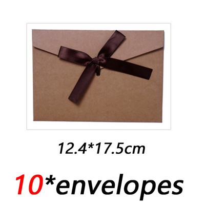 10 kom./lot Klasične retro papirnate omotnice za kravate na kraftu za pozivnice za vjenčanje Poklon omotnice Vrećica za čestitke