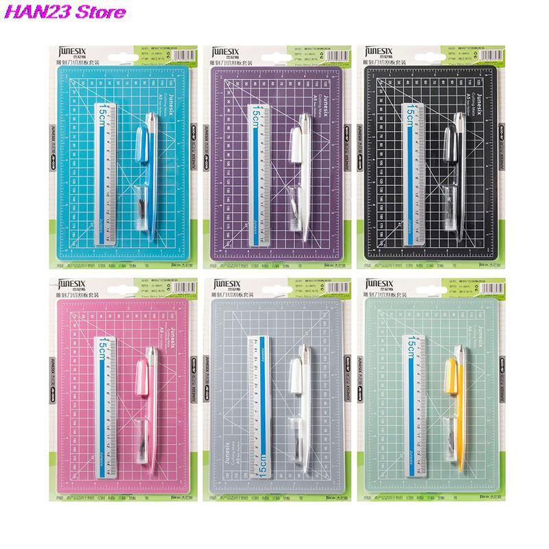 Nova 3 kom/set A5 podloga za rezanje Set noževa za rezbarenje za ručne diy trake s naljepnicama Jastučići za rezanje Alati za časopise Pribor za pisanje