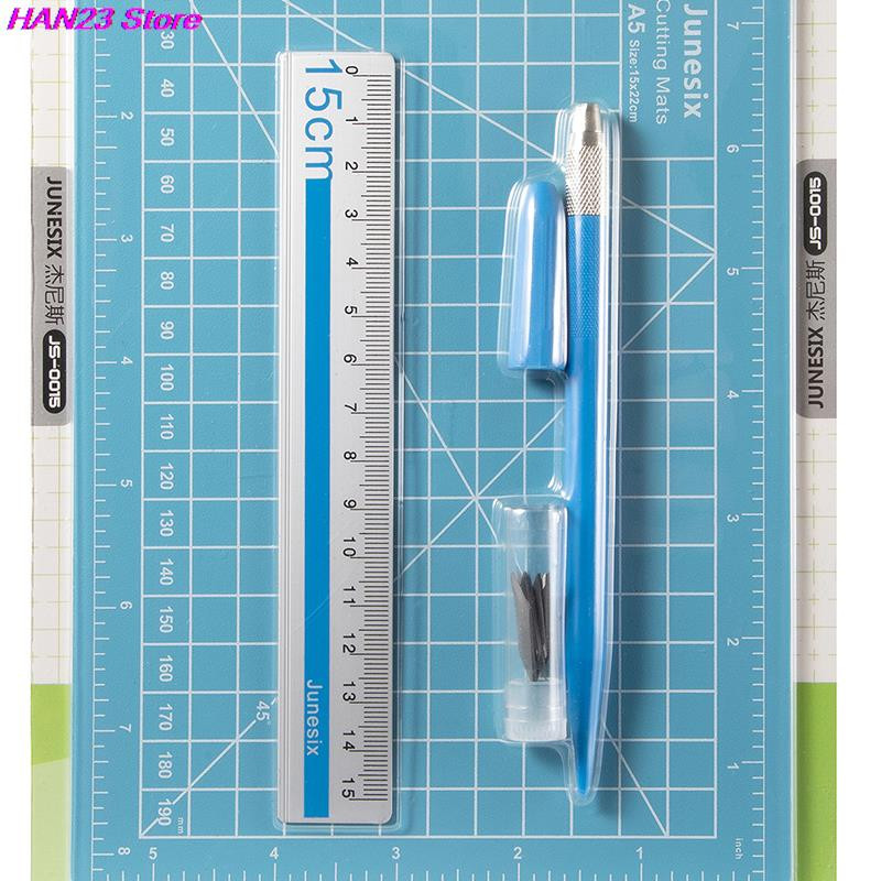 Nova 3 kom/set A5 podloga za rezanje Set noževa za rezbarenje za ručne diy trake s naljepnicama Jastučići za rezanje Alati za časopise Pribor za pisanje