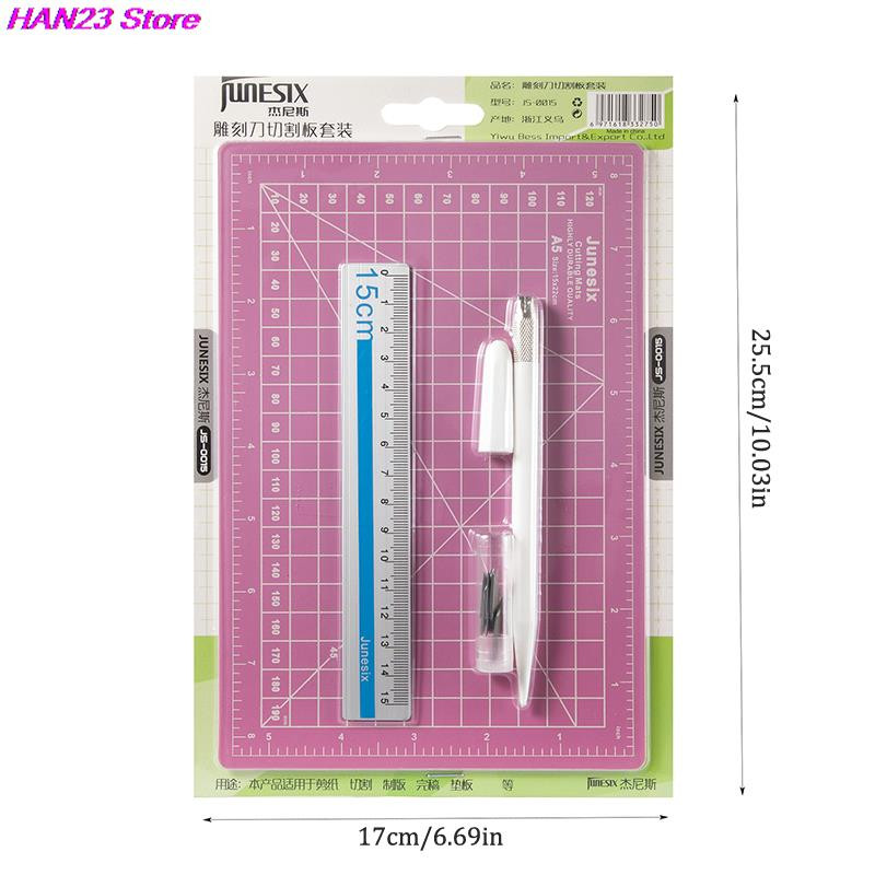 Nova 3 kom/set A5 podloga za rezanje Set noževa za rezbarenje za ručne diy trake s naljepnicama Jastučići za rezanje Alati za časopise Pribor za pisanje