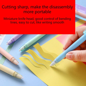 Безопасен служебен нож, подобен на писалка, с наклонено керамично острие, прибиращ се универсален нож, нож за хартия, пасивирана глава с острие