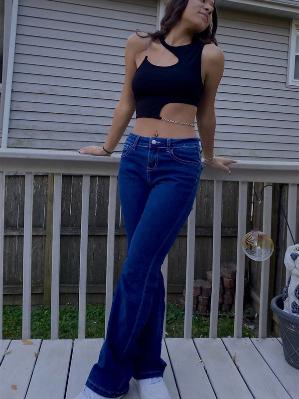 Grandininiai iškirpti šonkauliai, megzti, apkarpyti, viršutiniai moteriški vasariniai Y2K drabužiai High Street Grunge asimetriški kaklo drabužiai be rankovių