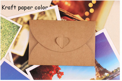 Osobnost u obliku srca Kreativna omotnica s karticom s porukom Članska iskaznica Mini omotnica s gumbom u obliku srca Ukras od kraft papira