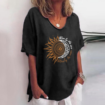 Uus naiste T-särk suvine lühikeste varrukatega V-kaelusega topp vaba vabaaja naisterõivad Tänavarõivad Hip Hop Tee Harajuku T-särk Pullover