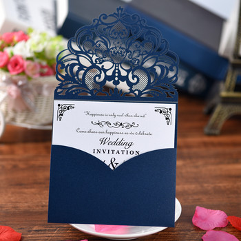 10 τμχ Προσκλητήρια γάμου με κοπή με λέιζερ Χαριτωμένο κομψό λουλούδι δαντέλας επαγγελματικές ευχετήριες κάρτες Μπομπονιέρα για πάρτι γενεθλίων