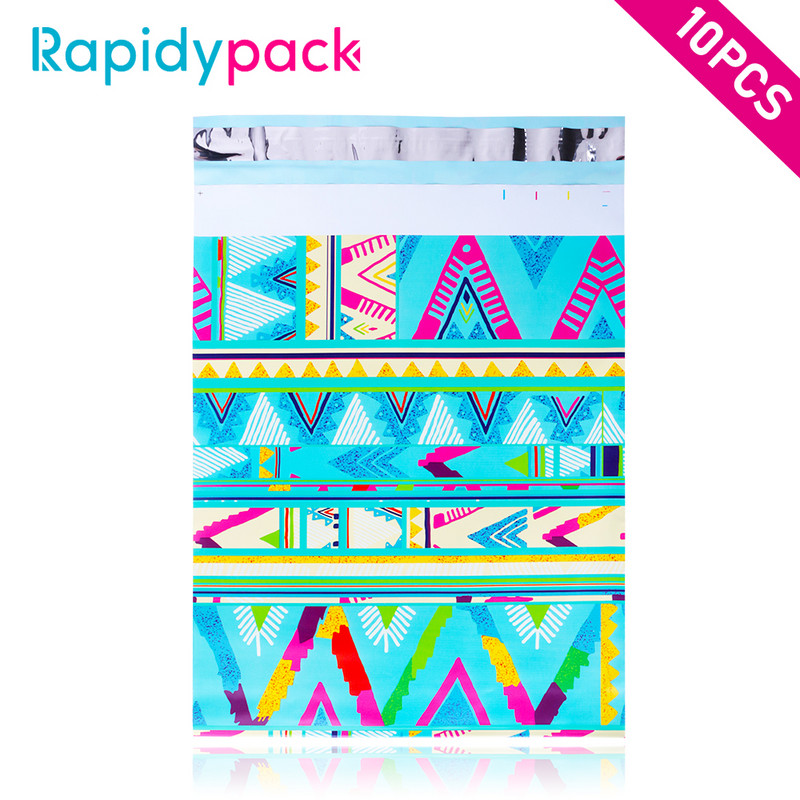 10PCS/Pakiranje 10x13 inča Šarene polietilenske poštarke Kreativni ispis Poliesterske poštarke Samozatvarajuće plastične ambalaže Poklon omotnice