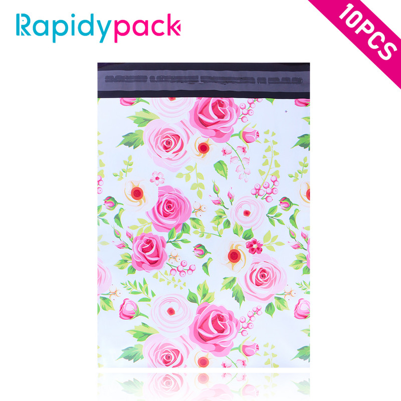 10PCS/Pakiranje 10x13 inča Šarene polietilenske poštarke Kreativni ispis Poliesterske poštarke Samozatvarajuće plastične ambalaže Poklon omotnice