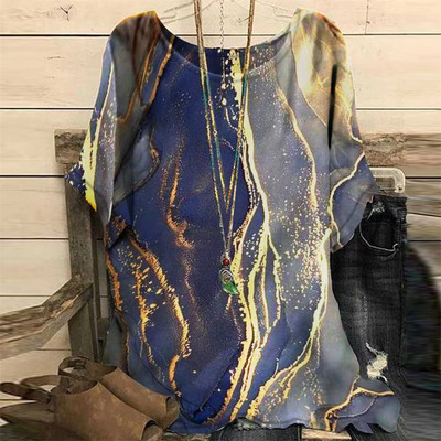 Vasaras sieviešu T-krekli 3D Modes Apdrukas Gradients Harajuku T krekls Liela izmēra T-krekli Sieviešu Apģērbi Jauni īsām piedurknēm V veida kakla izgriezuma topi