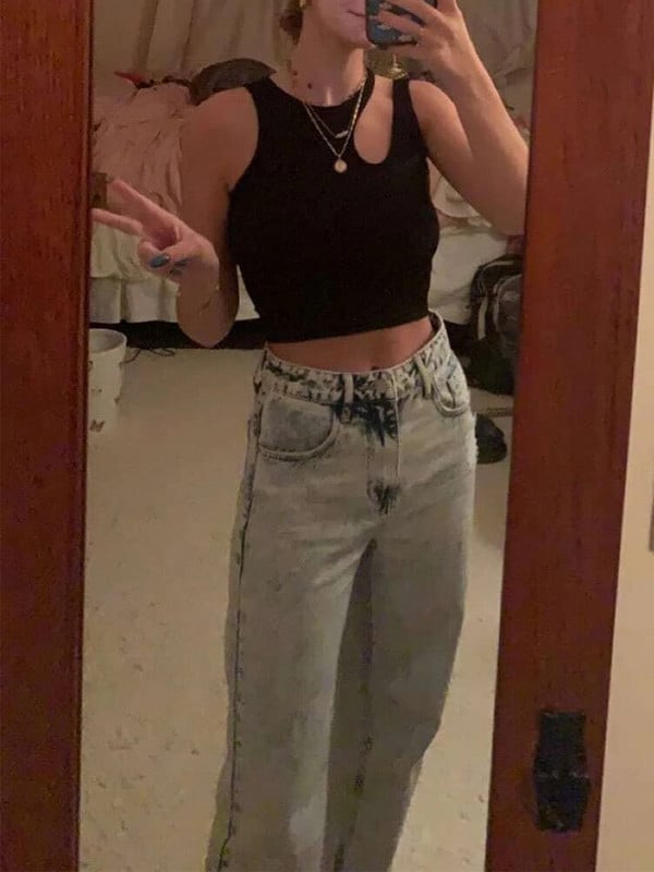 Seksi rebrasto pletena majica bez rukava za ljeto, jednobojne kratke majice bez rukava s O-izrezom, ulična vintage korejska modna košulja, prsluk Y2K odjeća