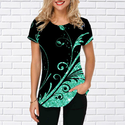 2022. gada vasaras sieviešu T-krekli Modes 3D apdrukas topi ar īsām piedurknēm Sieviešu vintage apģērbi, ap kaklu Lielizmēra T-krekli Harajuku T krekli