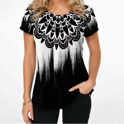 2022. gada vasaras sieviešu T-krekli Modes 3D apdrukas topi ar īsām piedurknēm Sieviešu vintage apģērbi, ap kaklu Lielizmēra T-krekli Harajuku T krekli