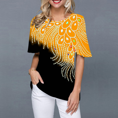 2022. gada vasaras sieviešu T-krekli Modes 3D apdrukas topi ar īsām piedurknēm Sieviešu vintage apģērbi, ap kaklu Lielizmēra T-krekli Harajuku T krekli