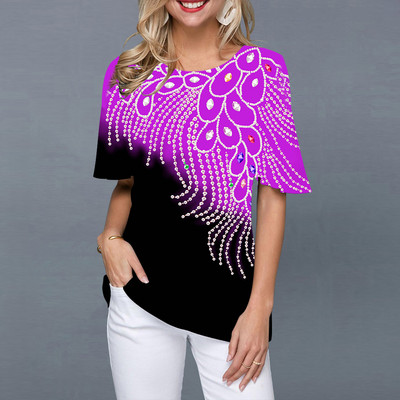 2022. gada vasaras sieviešu T-krekli Modes 3D apdrukas topi ar īsām piedurknēm Sieviešu vintage apģērbi, ap kaklu Lielizmēra T-krekli Harajuku T krekli