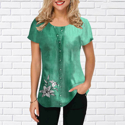 2022. gada vasaras sieviešu T-krekli Modes 3D apdrukas topi ar īsām piedurknēm Sieviešu vintage apģērbi, ap kaklu Lielizmēra T-krekli Harajuku T krekli