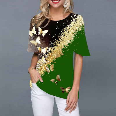 2022. gada vasaras sieviešu T-krekli Modes 3D apdrukas topi ar īsām piedurknēm Sieviešu vintage apģērbi, ap kaklu Lielizmēra T-krekli Harajuku T krekli