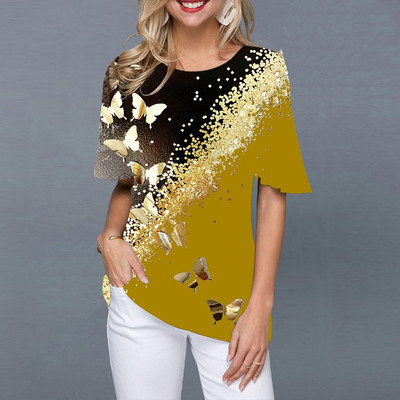 2022. gada vasaras sieviešu T-krekli Modes 3D apdrukas topi ar īsām piedurknēm Sieviešu vintage apģērbi, ap kaklu Lielizmēra T-krekli Harajuku T krekli