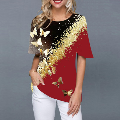 2022. gada vasaras sieviešu T-krekli Modes 3D apdrukas topi ar īsām piedurknēm Sieviešu vintage apģērbi, ap kaklu Lielizmēra T-krekli Harajuku T krekli