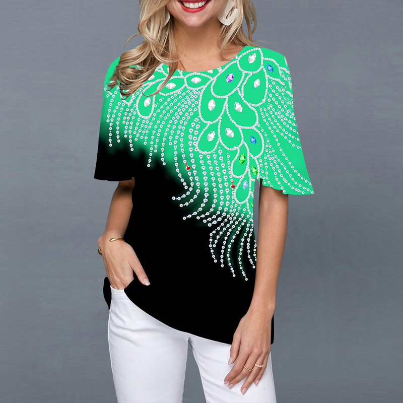 2022. gada vasaras sieviešu T-krekli Modes 3D apdrukas topi ar īsām piedurknēm Sieviešu vintage apģērbi, ap kaklu Lielizmēra T-krekli Harajuku T krekli