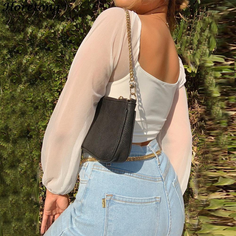 Horetong ženske seksi bluze s otvorenim ramenima s V-izrezom Ljetne zavoje s uzicom Majice dugih rukava Ženska korejska modna kratka odjeća