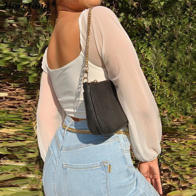 Horetong ženske seksi bluze s otvorenim ramenima s V-izrezom Ljetne zavoje s uzicom Majice dugih rukava Ženska korejska modna kratka odjeća