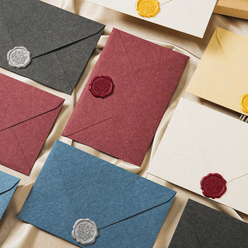 5 τμχ Φάκελοι Vintage Κασμίρ Στερεά DIY Προσκλητήρια Γάμου Κάρτες Κάλυμμα Καρτ ποστάλ Φάκελοι για επιστολόχαρτα Τσάντα δώρου