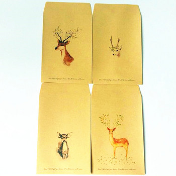 10 бр./лот Kawaii Forest Deer серия пликове от крафт хартия хубав подарък плик за сватба Покана малки пликове за пощенска картичка