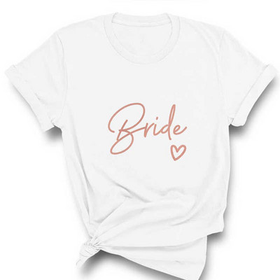 Team Bride Love Heart póló Esztétikus koszorúslány Bride Squad póló Női Ulzzang esküvői party felsők 1SS8