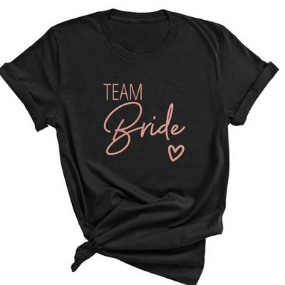 Team Bride Love Heart póló Esztétikus koszorúslány Bride Squad póló Női Ulzzang esküvői party felsők 1SS8