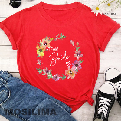 Team Bride Love Heart póló Esztétikus koszorúslány Bride Squad póló Női Ulzzang esküvői party felsők 1SS8