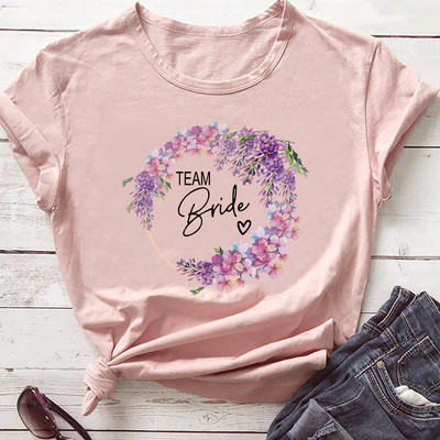 Team Bride Love Heart póló Esztétikus koszorúslány Bride Squad póló Női Ulzzang esküvői party felsők 1SS8