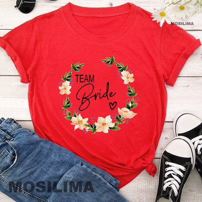 Team Bride Love Heart póló Esztétikus koszorúslány Bride Squad póló Női Ulzzang esküvői party felsők 1SS8