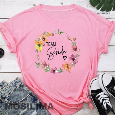 Team Bride Love Heart póló Esztétikus koszorúslány Bride Squad póló Női Ulzzang esküvői party felsők 1SS8