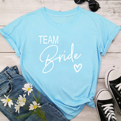 Team Bride Love Heart póló Esztétikus koszorúslány Bride Squad póló Női Ulzzang esküvői party felsők 1SS8