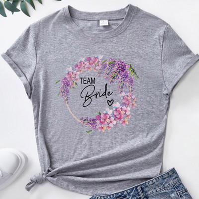 Team Bride Love Heart póló Esztétikus koszorúslány Bride Squad póló Női Ulzzang esküvői party felsők 1SS8