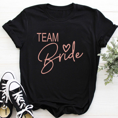 Team Bride Love Heart póló Esztétikus koszorúslány Bride Squad póló Női Ulzzang esküvői party felsők 1SS8