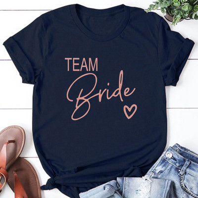 Team Bride Love Heart póló Esztétikus koszorúslány Bride Squad póló Női Ulzzang esküvői party felsők 1SS8