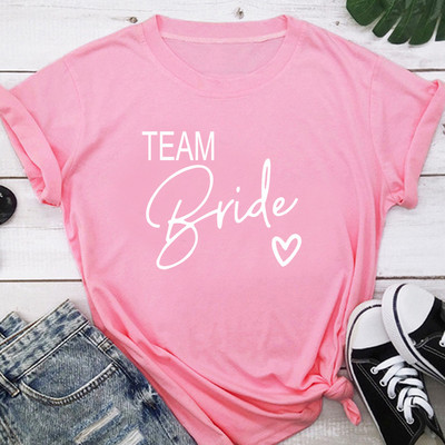 Team Bride Love Heart póló Esztétikus koszorúslány Bride Squad póló Női Ulzzang esküvői party felsők 1SS8