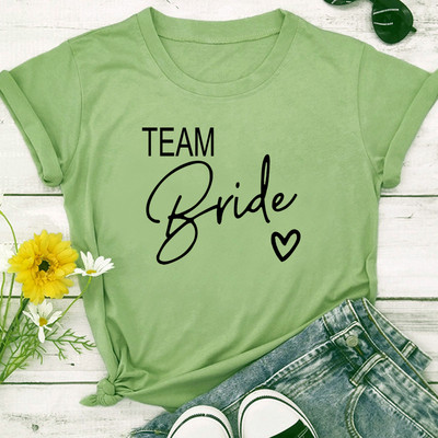 Team Bride Love Heart póló Esztétikus koszorúslány Bride Squad póló Női Ulzzang esküvői party felsők 1SS8
