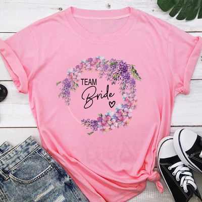Team Bride Love Heart póló Esztétikus koszorúslány Bride Squad póló Női Ulzzang esküvői party felsők 1SS8