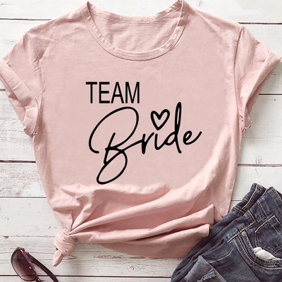Team Bride Love Heart póló Esztétikus koszorúslány Bride Squad póló Női Ulzzang esküvői party felsők 1SS8