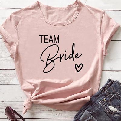 Team Bride Love Heart póló Esztétikus koszorúslány Bride Squad póló Női Ulzzang esküvői party felsők 1SS8