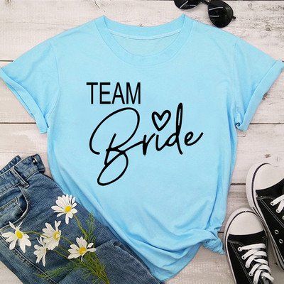 Team Bride Love Heart póló Esztétikus koszorúslány Bride Squad póló Női Ulzzang esküvői party felsők 1SS8