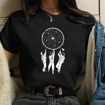 Harajuku Funny 90s Girl Moon Women T-shirt Cartoon Graphic printed μαύρο γυναικείο μπλουζάκι Casual γυναικείο πουκάμισο Kawaii μπλουζάκι