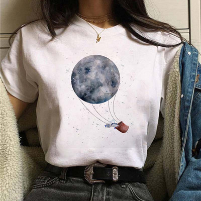 Harajuku Funny 90s Girl Moon Women T-shirt Cartoon Graphic printed μαύρο γυναικείο μπλουζάκι Casual γυναικείο πουκάμισο Kawaii μπλουζάκι