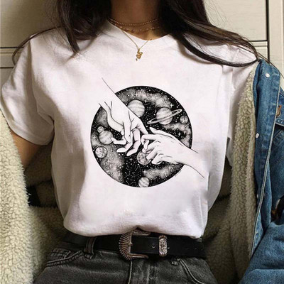 Harajuku Funny 90s Girl Moon Women T-shirt Cartoon Graphic printed μαύρο γυναικείο μπλουζάκι Casual γυναικείο πουκάμισο Kawaii μπλουζάκι